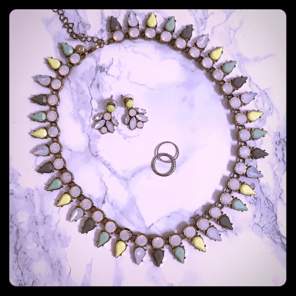 J. Crew drop earrings! Green and iridescent.